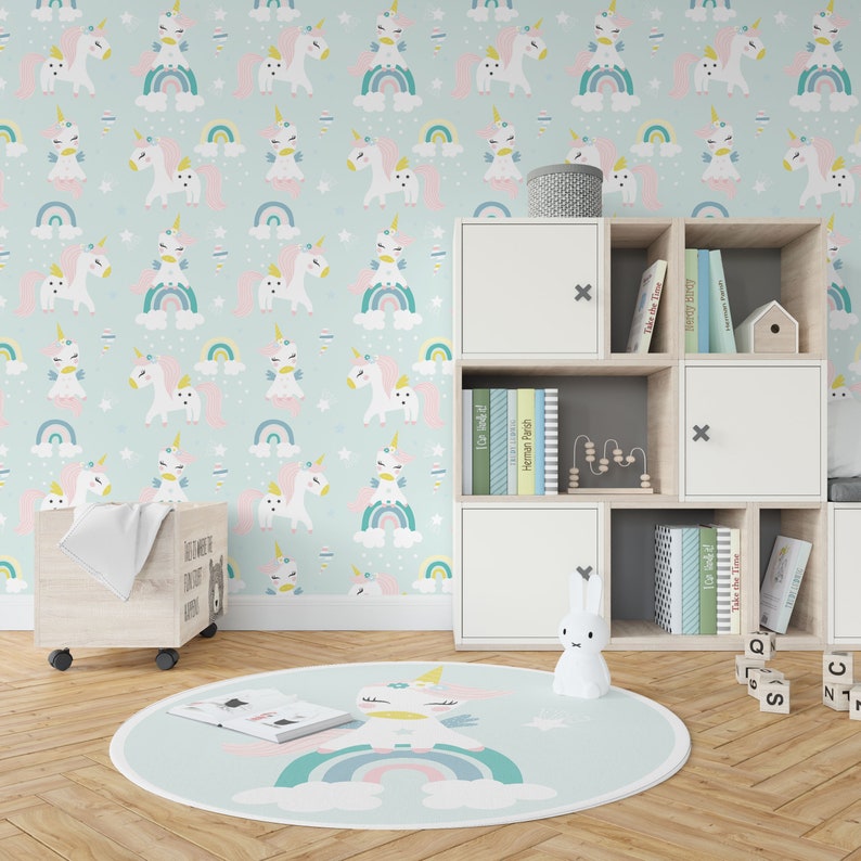 Unicorns Wallpaper Peel and Stick Wallpaper Self Adhesive Etsy
