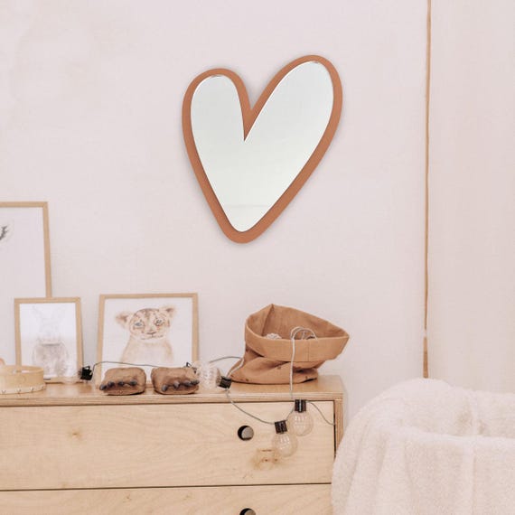 Heart Shaped Mirror, Nursery Mirror, Acrylic Mirror