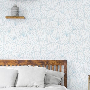 Shells Wallpaper, Removable Wallpaper, Wallpaper, Peel and Stick Wallpaper, Self adhesive Wallpaper, Wall decal, Coastal Wallpaper