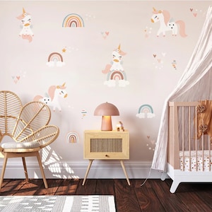 Unicorn Wall Decal, Unicorn Bedroom Decor for Girls, Toddler Girl Room Decor, Unicorn Sticker, Unicorn Gifts, Girl Nursery Decor