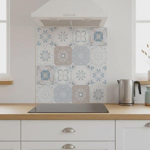 Removable Kitchen Panel, Stain Resistant Backsplash, Tile Effect Splashback, Decorative Tile Look Panel, Apartment Kitchen Backsplash