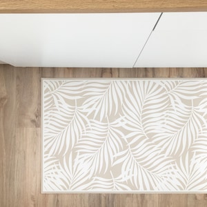 Tropical Leaves Vinyl Rug, Linoleum Rug, Vinyl Carpet, Pvc Mat