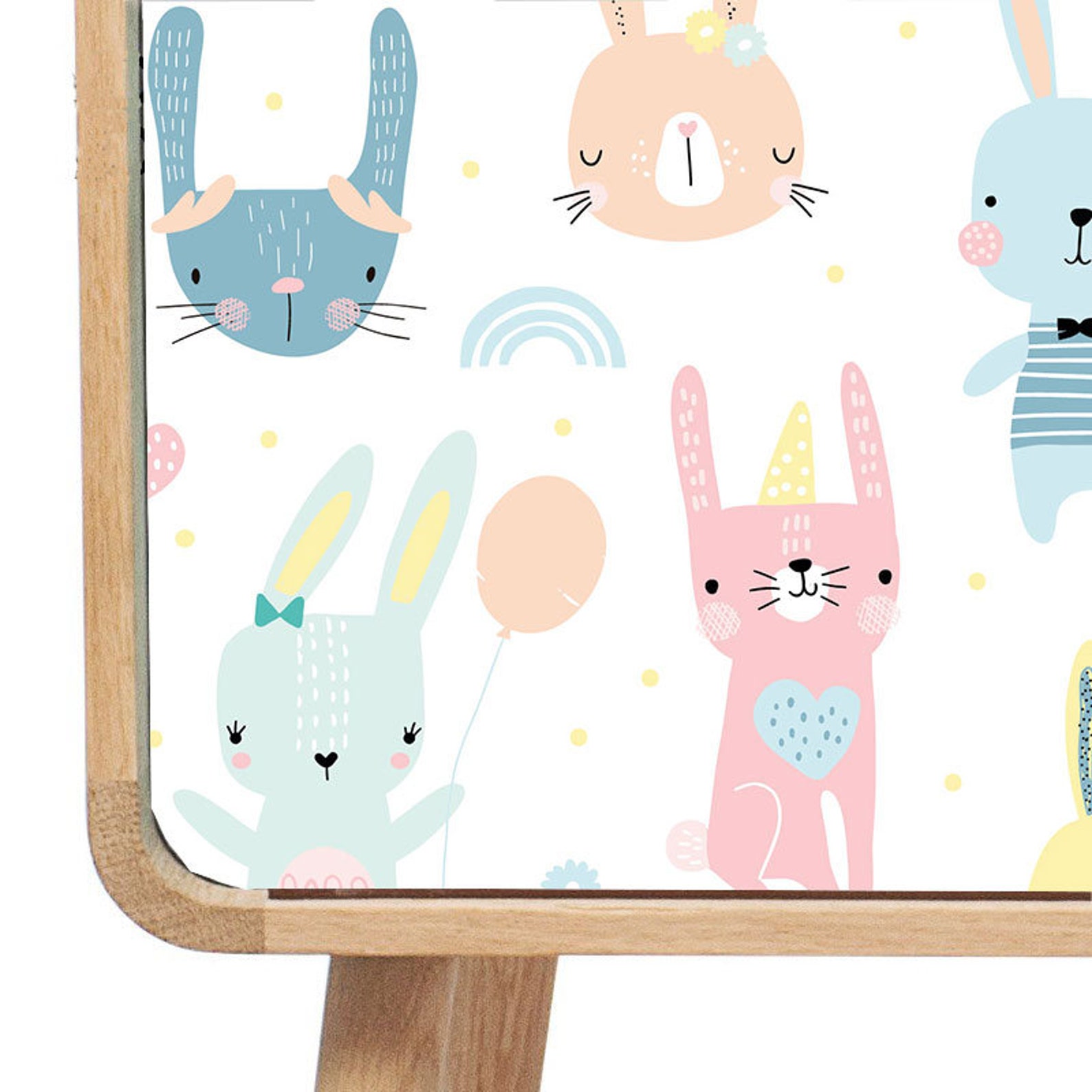 Rabbits Wallpaper Nursery Wallpaper Wall Mural Removable - Etsy