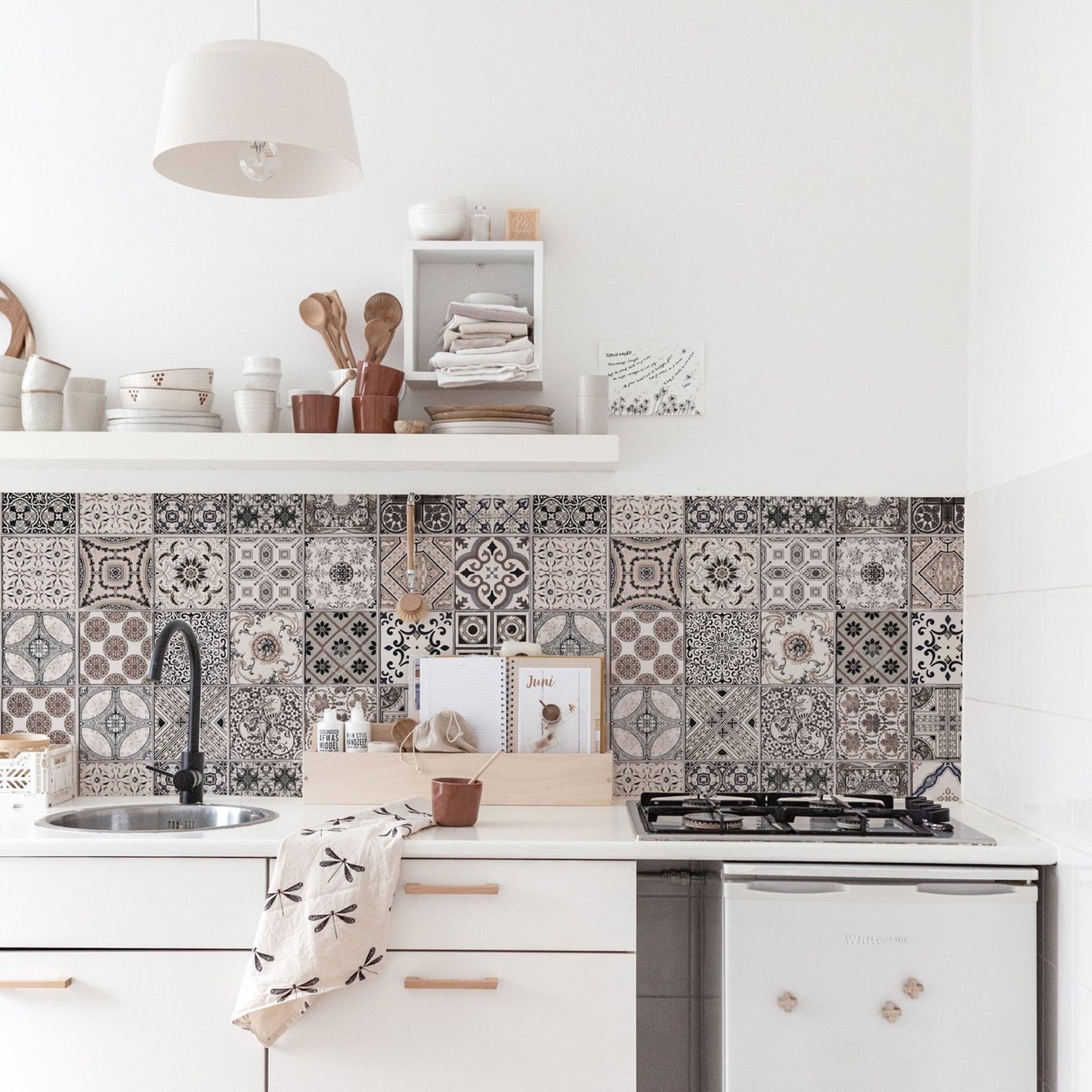 Kitchen Tiles Wallpaper Temporary Wall Mural Adhesive Etsy