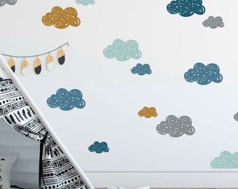 Stickers Petits Nuages, Stickers Muraux, Autocollants, Decal wall, Stickers Chambre Bébé