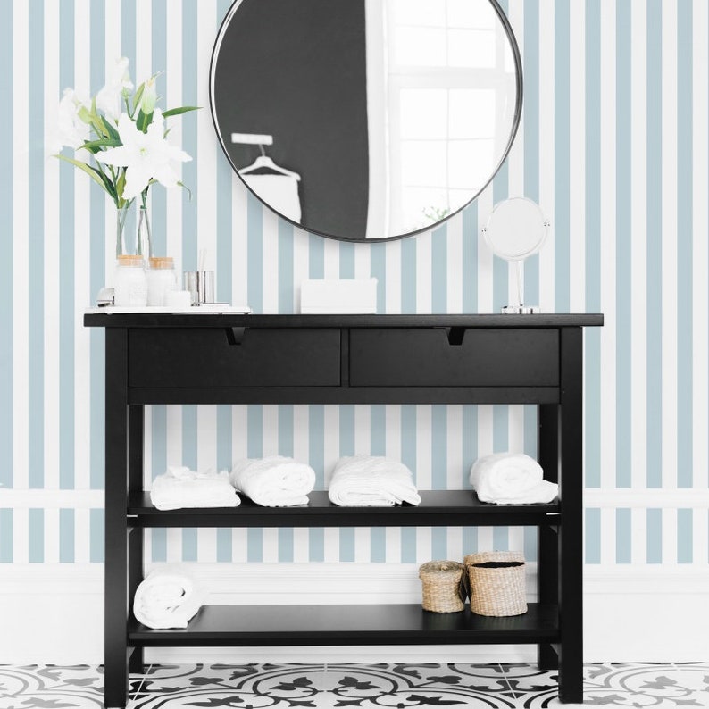 Little Stripes Wallpaper, Removable Wallpaper, Peel and Stick Wallpaper, Self adhesive Wallpaper bild 1