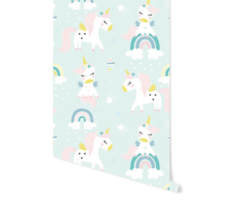 Unicorns Wallpaper Peel and Stick Wallpaper Self Adhesive Etsy