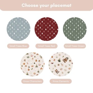 Christmas Vinyl Placemats, Round Holiday Placemats, Vinyl Placemats Christmas Theme, Circular Christmas Placemat, Festive Placemat Christmas image 4