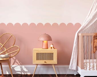 Scallop Peel and Stick Wallpaper, Kids Nursery Border