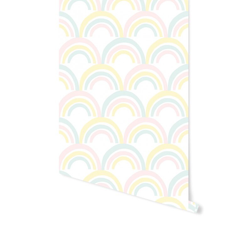 Pastel Rainbow Wallpaper, Peel and Stick Wallpaper, Self Adhesive ...