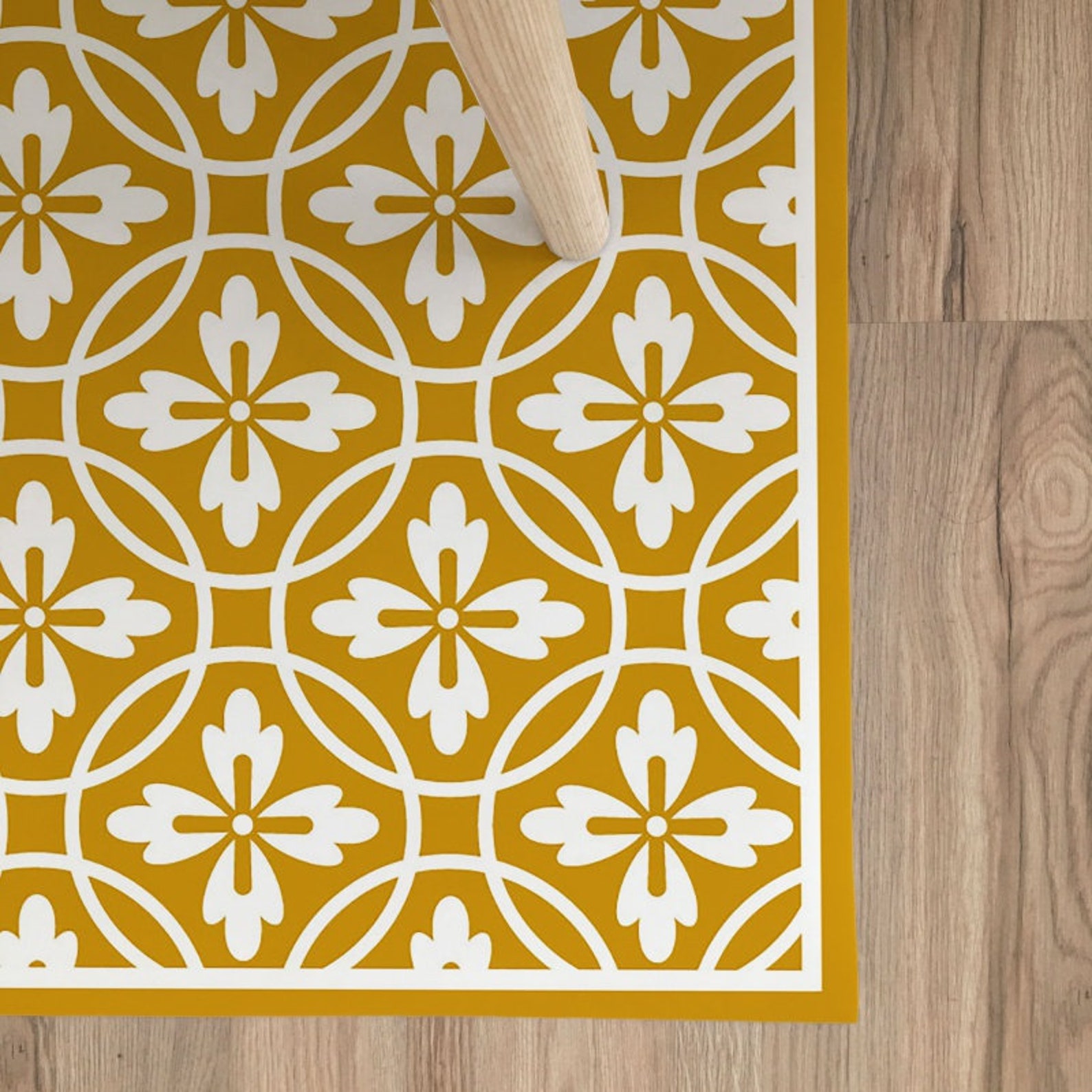 Kitchen Rug Vintage Linoleum Rug Vinyl Carpet Pvc Mat Etsy