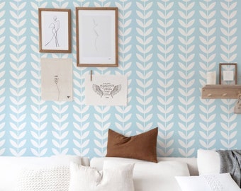 Foglie Vintage Grandi Carta da Parati-Carta da Parati Adesiva-Carta Adesiva-Carta Autoadesiva-Rimovibile-Adesivi Murali