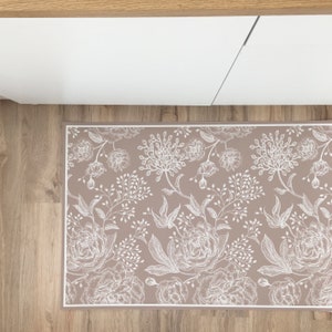 Runner Rug Country Flowers, Linoleum Rug, Vinyl Carpet, Pvc Mat