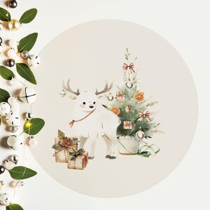 Christmas Vinyl Placemats, Round Holiday Placemats, Vinyl Placemats Christmas Theme, Circular Christmas Placemat, Festive Placemat Christmas image 7