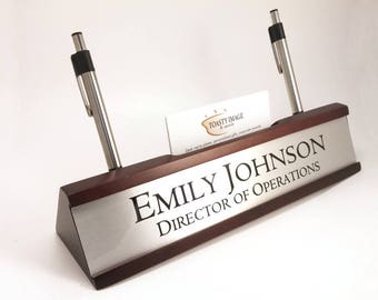 name plate silver desk pen personalized nameplate holder favorite items