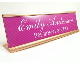 Destroyer of Worlds Nameplate Desk Sign in Fuchsia Pink 
