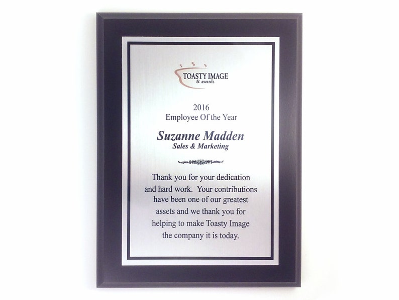 Personalized Award Plaque Black Finish 6x8 Inches With Brushed Etsy UK