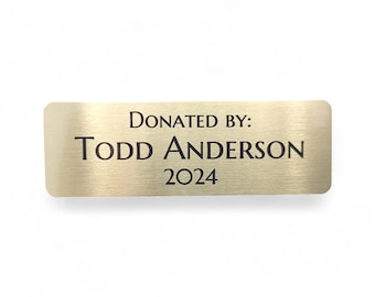 Personalized 3x1" Brushed Gold Aluminum Tag - Imprinted Pet Memorial