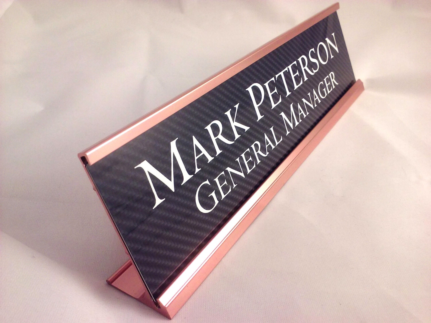 Personalized Desk Name Plate Nameplate Carbon Fiber Look With Etsy