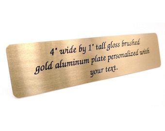 Personalized 4x1" Brushed Gold Aluminum Tag - Pet Memorial Trophy Plaque