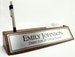 Desk name plate walnut wood wedge with card and pen holder 