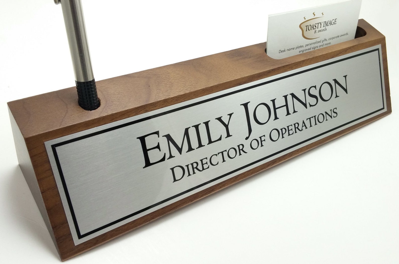 Personalized Desk Name Plate Nameplate Business Card and Pen Etsy