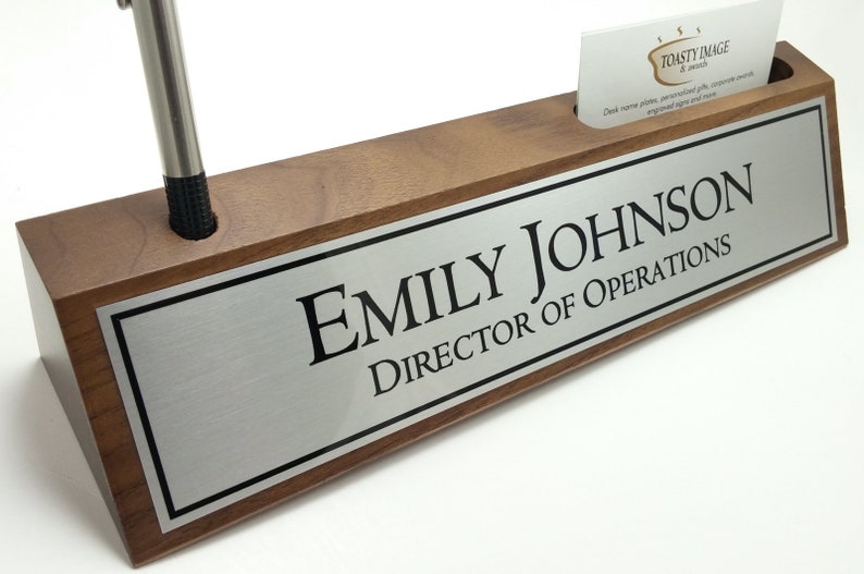 Personalized Desk Name Plate Nameplate Business Card and Pen Etsy