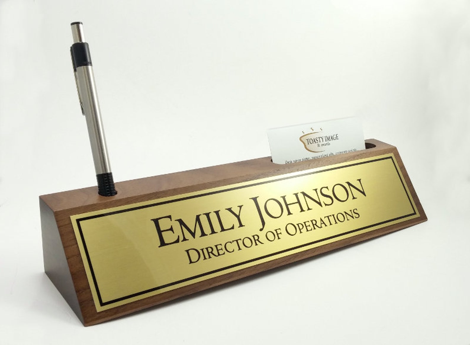 Personalized Desk Name Plate Nameplate Business Card and Pen Etsy