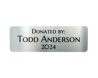 Personalized Silver Aluminum Tag - 3x1" for Pet Memorial or Trophy