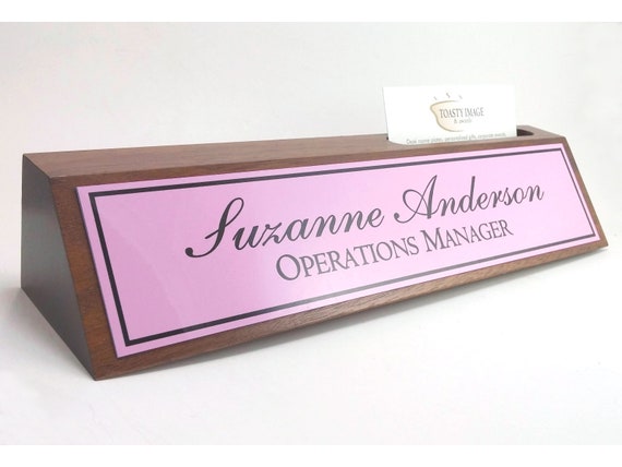Personalized Desk Name Plate Nameplate Business Card Holder Etsy