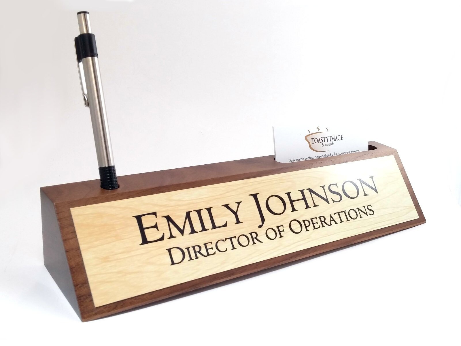 Desk Name Plate Business Card Holder Pen Holder Etsy