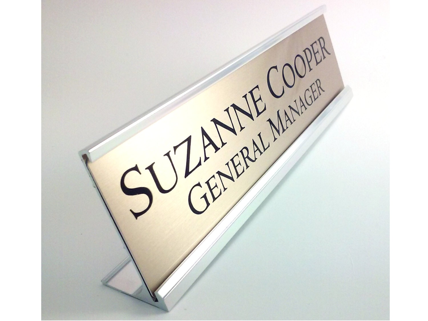 Personalized Desk Name Plate Nameplate Gold Color Aluminum Etsy