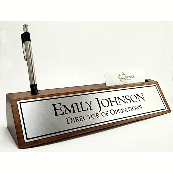 Principal Desk Plate With Card Holder Etsy