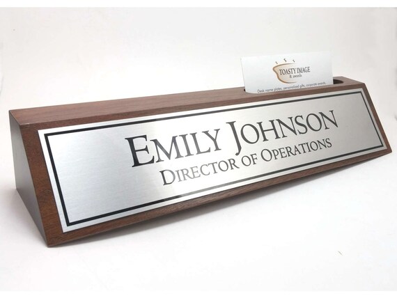 Personalized Desk Name Plate Nameplate Business Card Holder Etsy