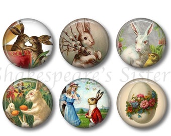 Easter Bunny Magnets Kitchen Gift Springtime Magnet Set Office Locker Cute Rabbits