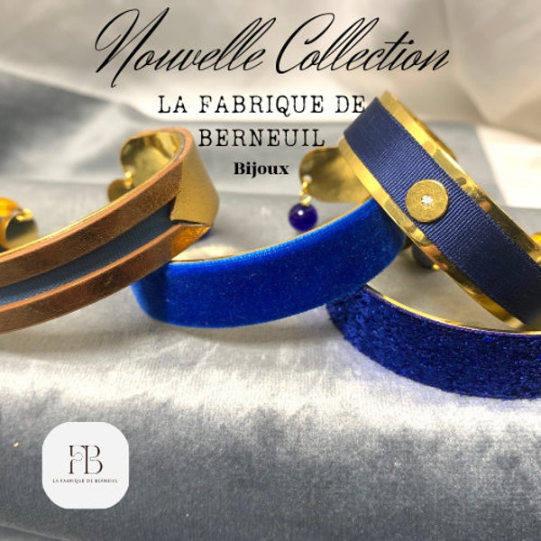 Bracelet manchette" Douceur d'Hiver", idéal pour les poignets plus fin, réglables, velours, zircon, paillettes,simili cuir