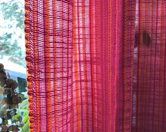 Pink Orange Curtains Etsy