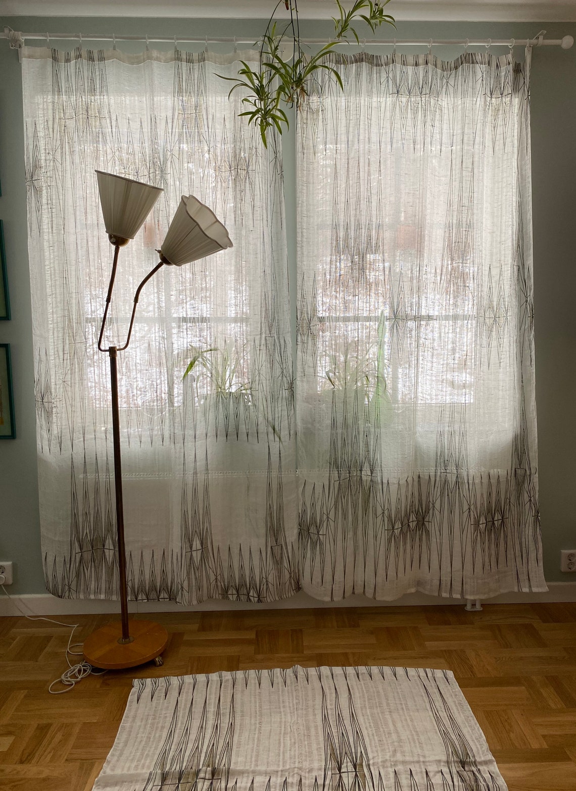 Skandinavische Gardinen aus schwedischem Leinen geometrischen | Etsy