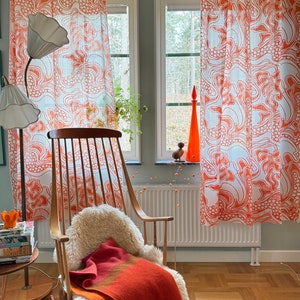 Scandinavian vintage curtains, timeless window decor from Sweden 70s. image 8