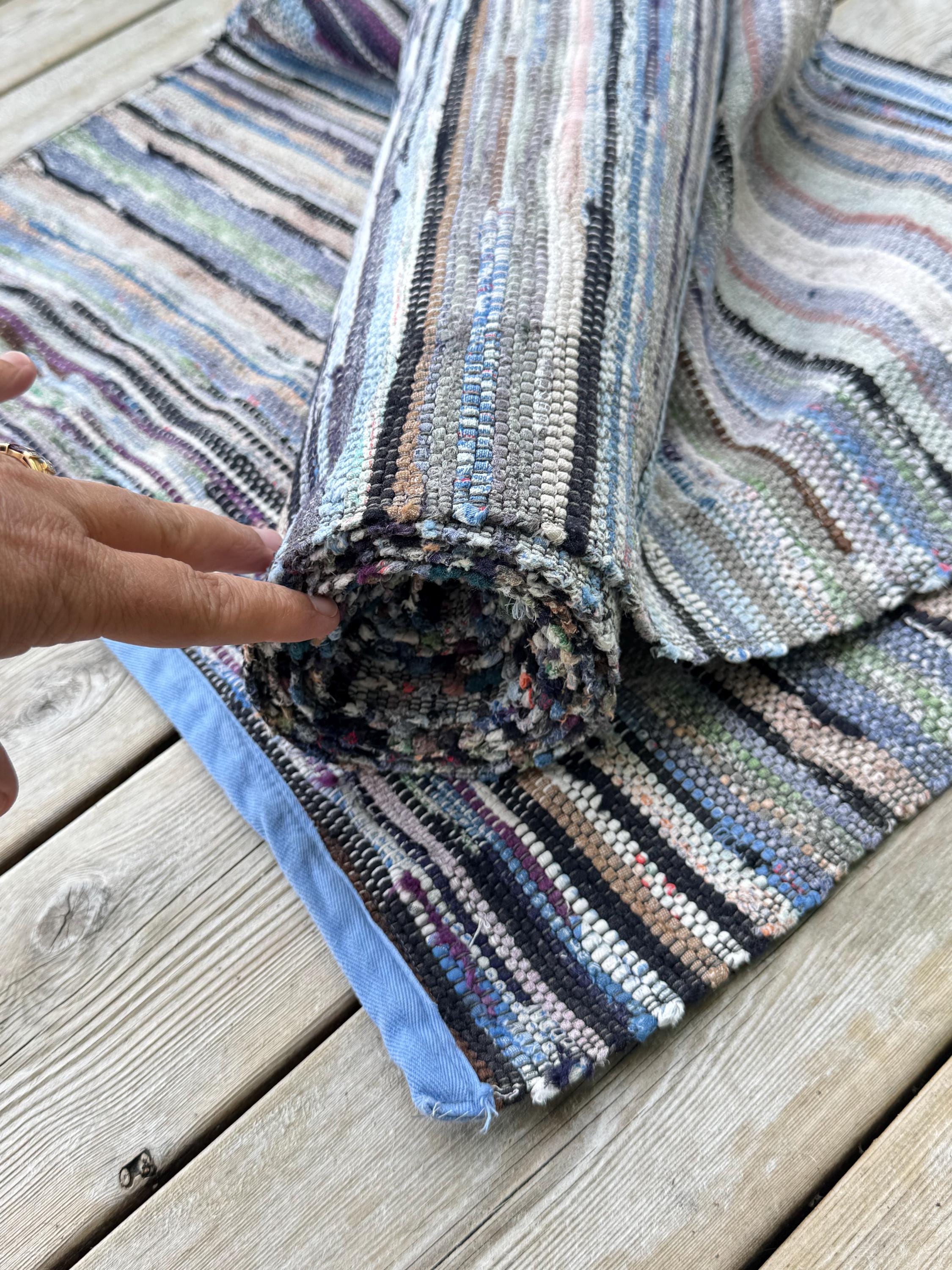 uncinetto riciclo jeans tappeto