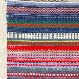 Swedish weaving, 1970s Colorful Wall Art, Rustic home decor.