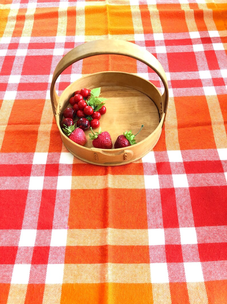 Made by Almedahls Sweden Scandinavian 60s modern woven vintage fabric table cloth