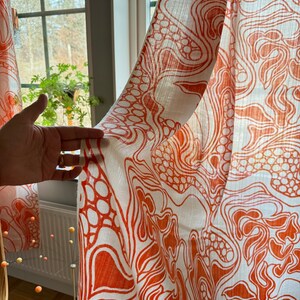 Scandinavian vintage curtains, timeless window decor from Sweden 70s. image 3