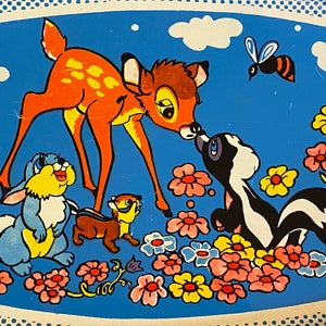 60&#39;s Disney Bambi retro serving tray - Holiday decor or gifts. Nostalgi retro tray.