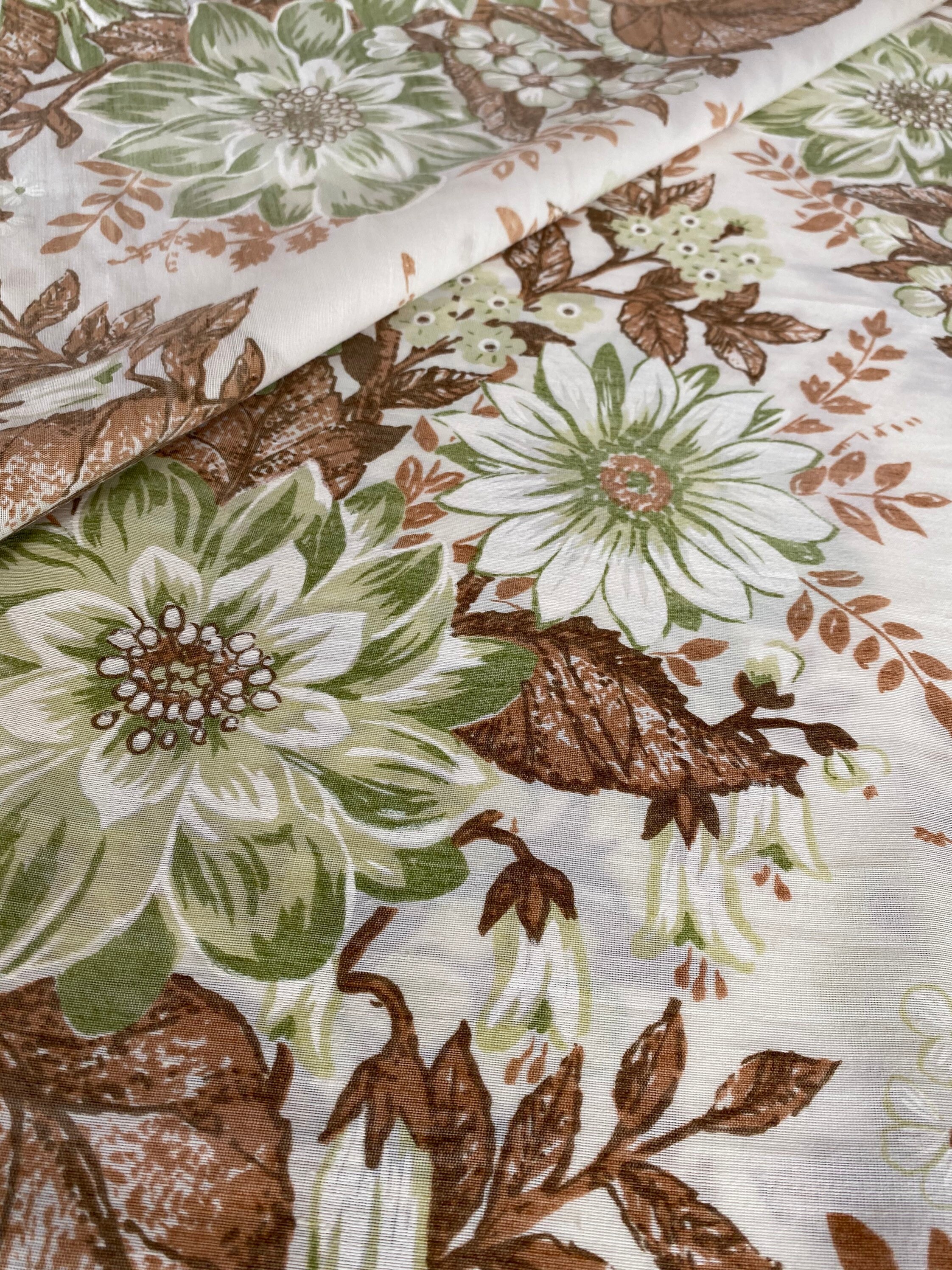 Skandinavische WohnzimmerVorhänge in schnörkeligem Blumenstoff | Etsy