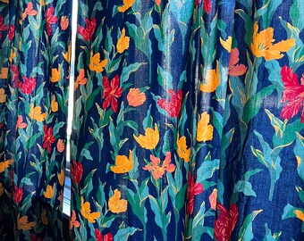 Vintage Swedish Curtains in tulips fabrics Tulipo by Ingela Backman Strömma.