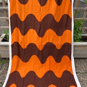 Modern Curtains in Marimekko Lokki fabric design Maija Isola in the 1960s. Rare!