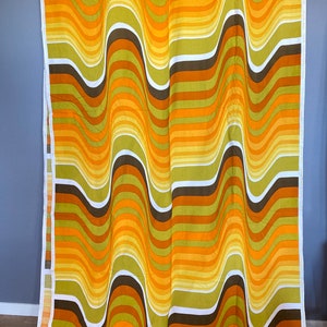 Frequency fabric by Barbara Brown Heals, psychedelic fabric, Modern midcentury design, optical patterns from the 1970s. 1 yard.