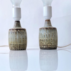 Gunnar Nylund Pair Table Lamps Rubus, Mid Century Stoneware lamp bases.