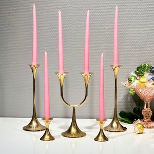 Timeless elegance- Scandinavian Brass Candlestick Tulip Shape 60s.